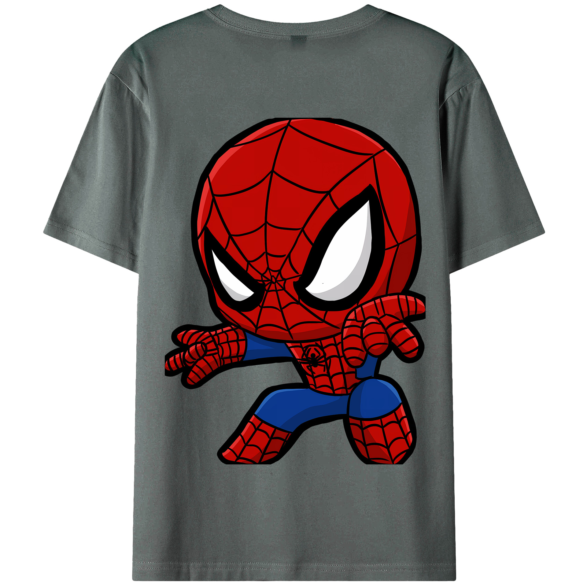 （画像用） Spider Man スパイダーマン 綿100％半袖Tシャツ（背面プリント）